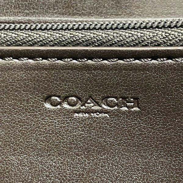 Coach Signature Canvas Leather Zip-Around Wallet F54633 in Good Condition