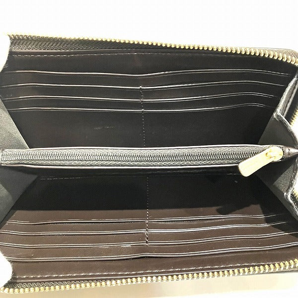 Coach Signature Canvas Leather Zip-Around Wallet F54633 in Good Condition