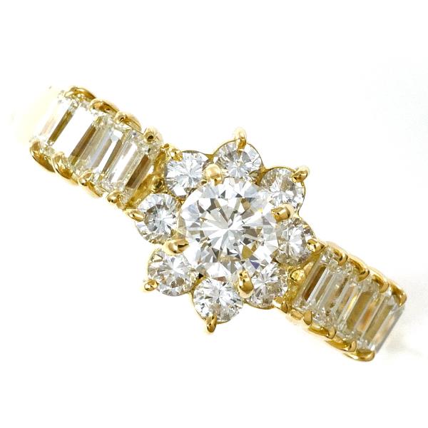 K18 Yellow Gold Diamond Ring 10.5 in Excellent Condition