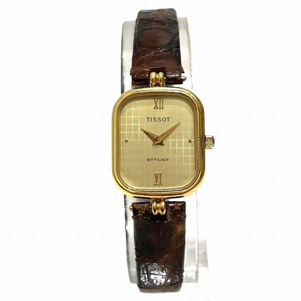 Tissot Quartz Gold Dial Ladies Watch in Good Condition