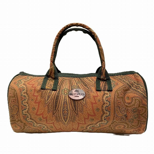 Etro Paisley Canvas Leather Handbag in Good Condition