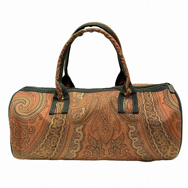 Etro Paisley Canvas Leather Handbag in Good Condition