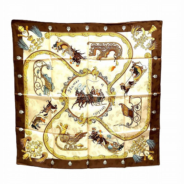 Hermes Silk 100% Feather and Bell Scarf in Good Condition