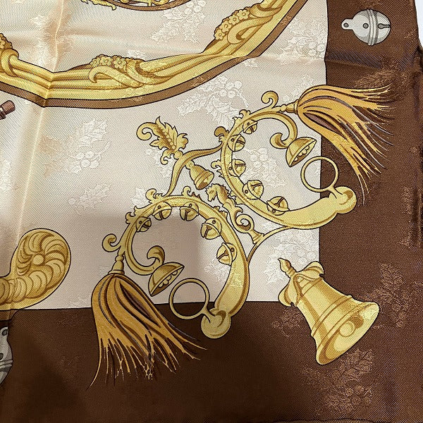 Hermes Silk Scarf with Feather and Bell