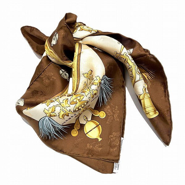 Hermes Silk Scarf with Feather and Bell