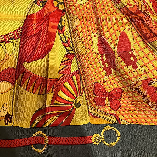 Hermes Silk 100% Scarf Sun Design in Good Condition