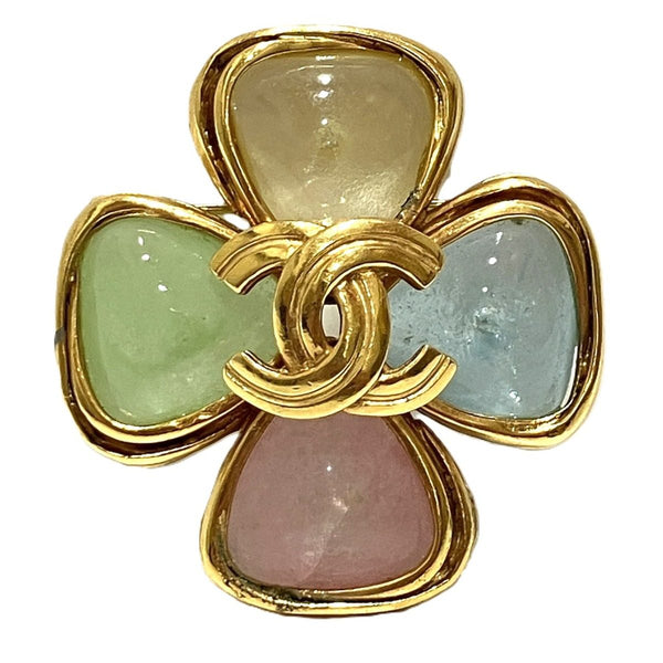 CHANEL Coco Mark Clover Brooch