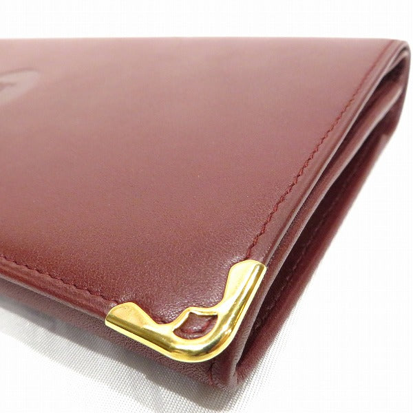 Cartier Must Line Leather Wallet Long Bifold in Good Condition