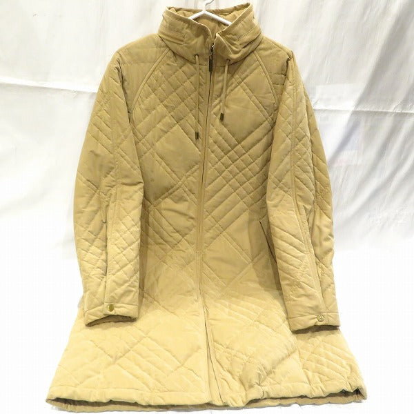 Burberry London Quilted Coat, Size 7, Beige, Women's Outerwear in Good Condition