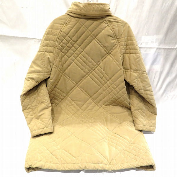 Burberry London Quilted Coat, Size 7, Beige, Women's Outerwear in Good Condition