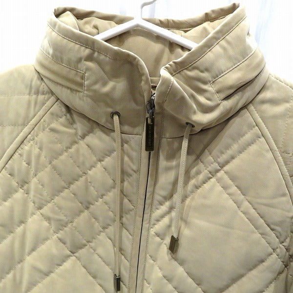 Burberry London Quilted Coat, Size 7, Beige, Women's Outerwear in Good Condition