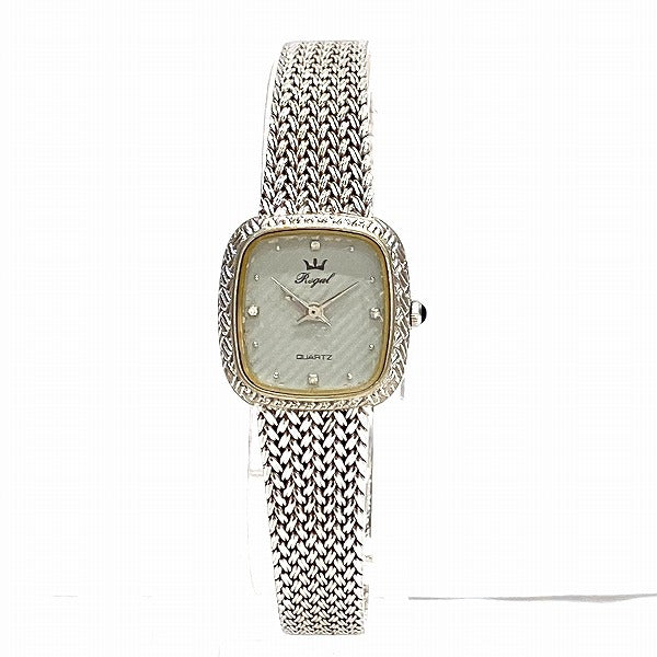 Regal G-6106 Quartz Square Gray Dial Stainless Steel Ladies Watch in Fair Condition