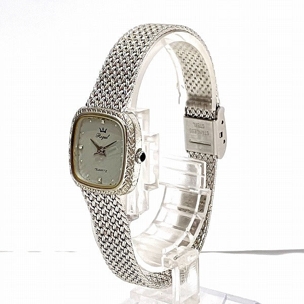 Regal G-6106 Quartz Square Gray Dial Stainless Steel Ladies Watch in Fair Condition