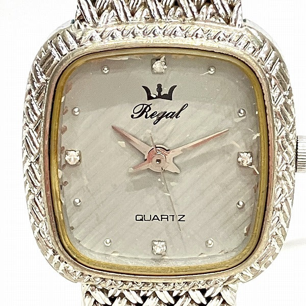 Regal G-6106 Quartz Square Gray Dial Stainless Steel Ladies Watch in Fair Condition