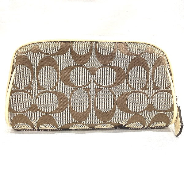 Coach Signature Canvas Enamel Pouch Cosmetic Bag in Good Condition