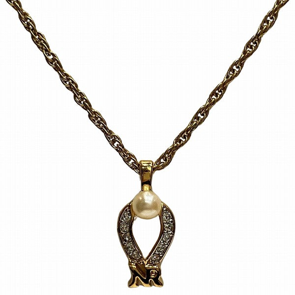 Nina Ricci Logo Pearl Gold Necklace