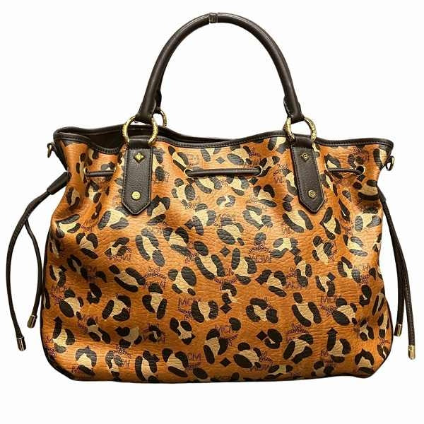 MCM Leopard Print Leather Tote Bag