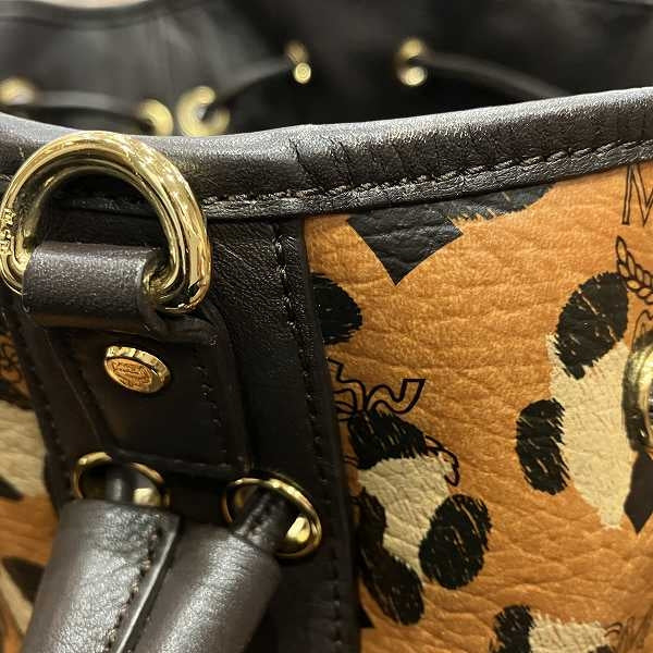 MCM Leopard Print Leather Tote Bag