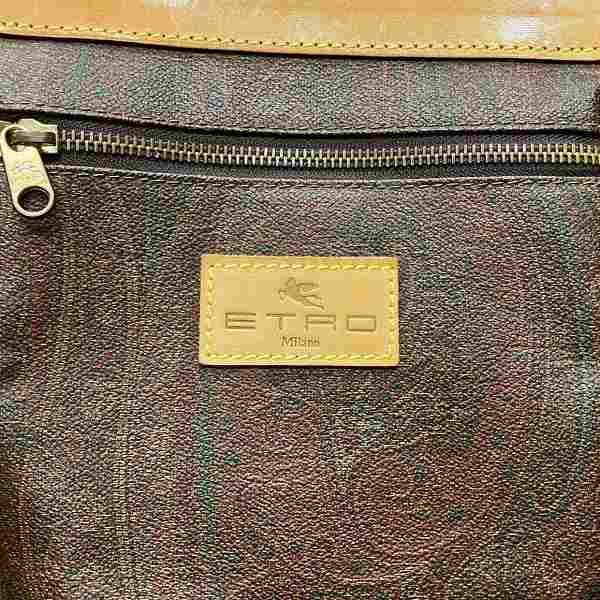 Etro Paisley PVC Handbag Boston Bag Unisex in Good Condition