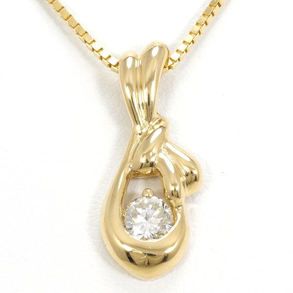 K18 Yellow Gold Diamond Necklace 0.33 SI2 in Pristine Condition