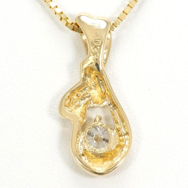 K18 Yellow Gold Diamond Necklace 0.33 SI2 in Pristine Condition