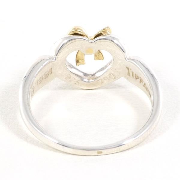 Tiffany & Co K18 Yellow Gold 925 Silver Heart with Bow Ring in Excellent Condition