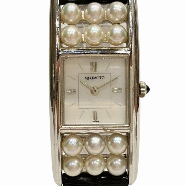 Mikimoto Silver Quartz Pearl Watch