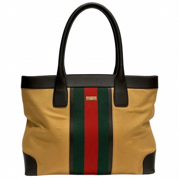 Gucci Canvas Leather Tote Bag 0021119