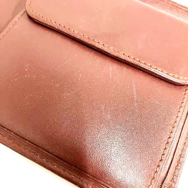 Cartier Must Line Bordeaux Leather Bifold Wallet in Good Condition