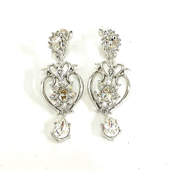 Samantha Tiara Bridal Heart Necklace Earring Set in Great Condition