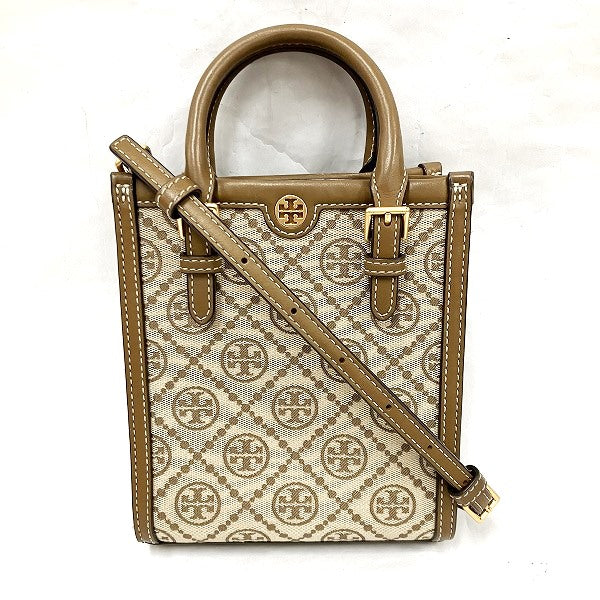 Tory Burch 87146 Canvas Leather 2WAY Handbag in Good Condition