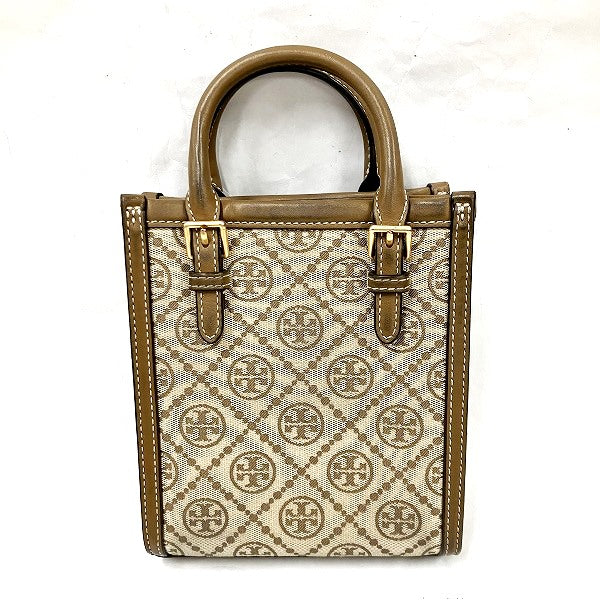 Tory Burch 87146 Canvas Leather 2WAY Handbag in Good Condition