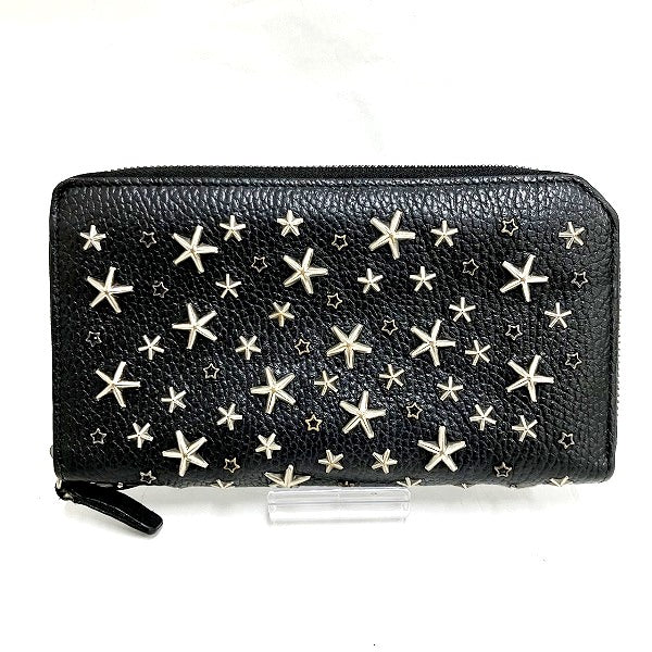 Jimmy Choo Carnaby Star Studs Leather Long Wallet in Good Condition