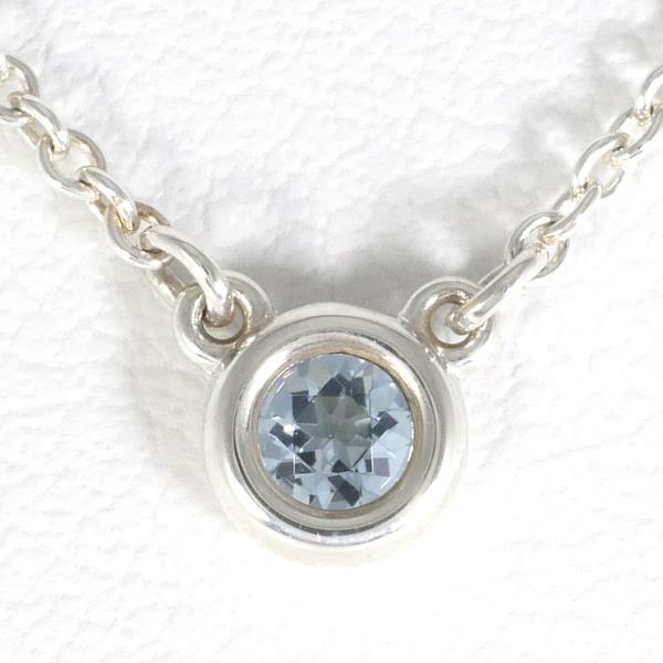 Tiffany & Co Silver Aquamarine By the Yard Necklace in Excellent Condition