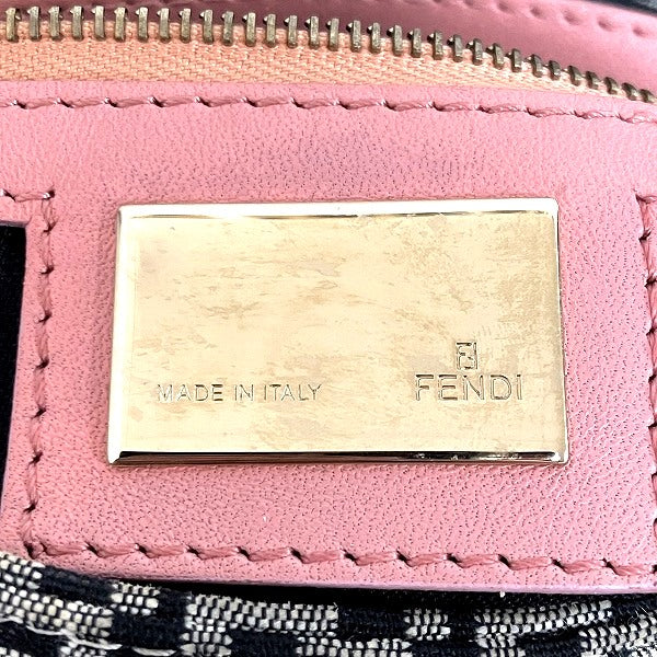 Fendi Mamma Bucket Leather Canvas Shoulder Bag in Good Condition