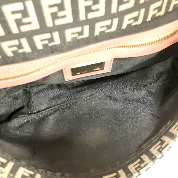 Fendi Mamma Bucket Leather Canvas Shoulder Bag in Good Condition