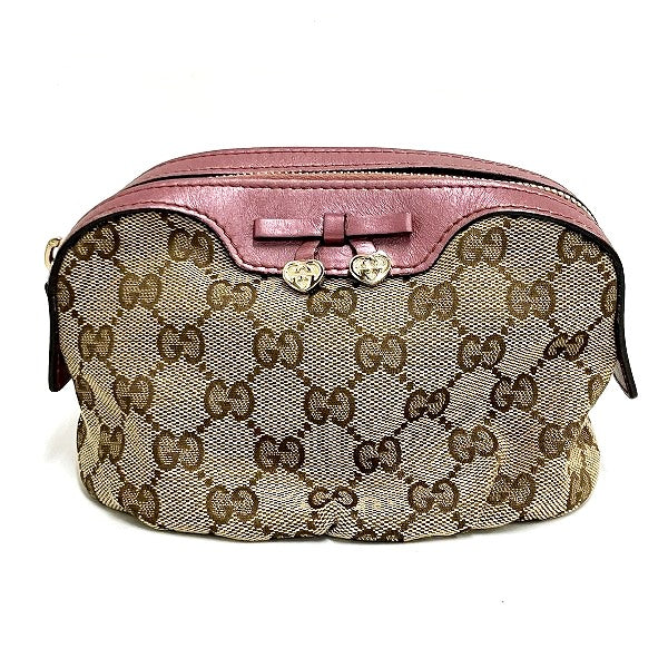 Gucci GG Canvas Beige Pink Pouch