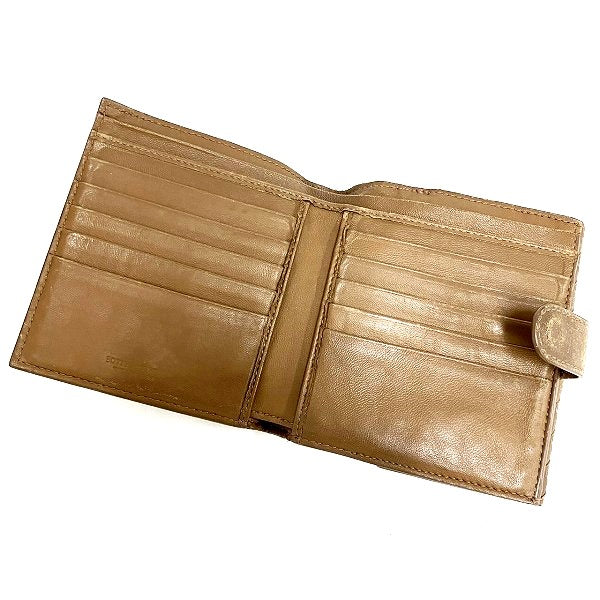 Bottega Veneta Brown Leather Intrecciato Bifold Wallet in Good Condition