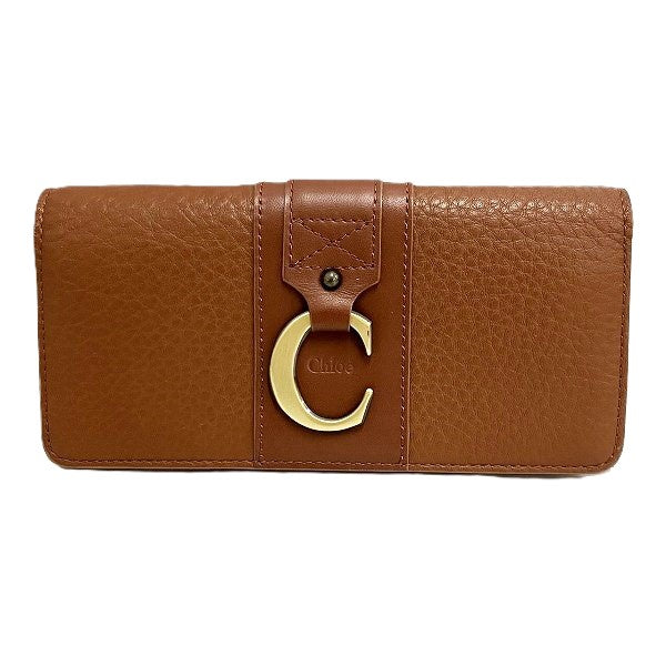 Chloe Brown Leather C Charm Long Wallet