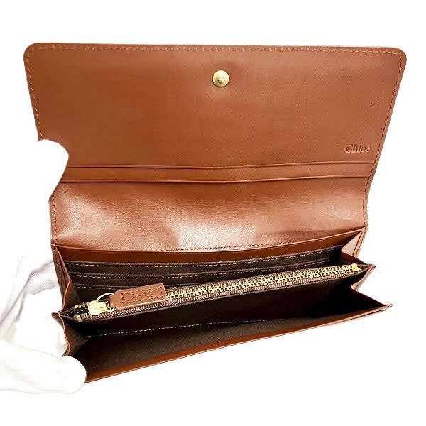 Chloe Brown Leather C-Charm Long Wallet in Great Condition