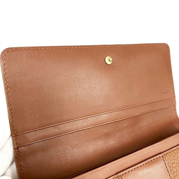 Chloe Brown Leather C-Charm Long Wallet in Great Condition