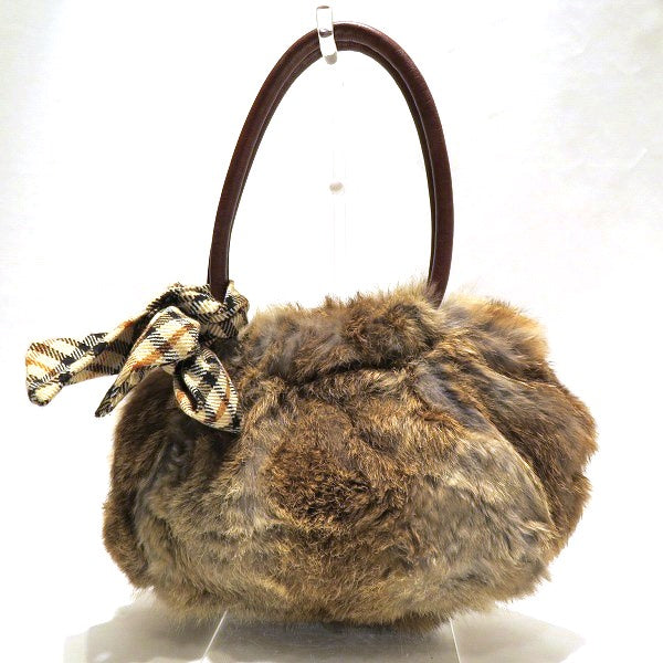 Daks Fur Leather Handbag for Women in Good Condition