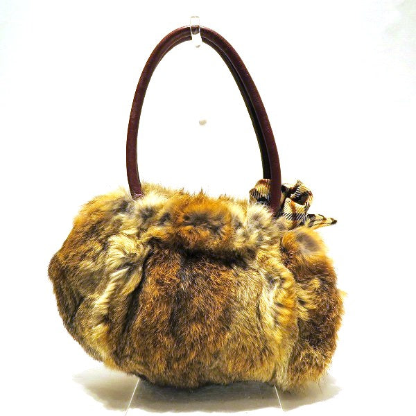 Daks Fur Leather Handbag for Women in Good Condition