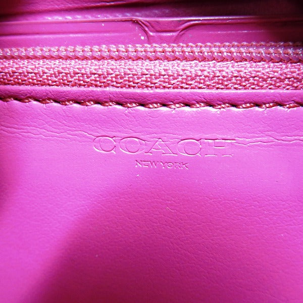 Coach Signature PVC Leather Zip-Around Long Wallet F54630 in Fair Condition