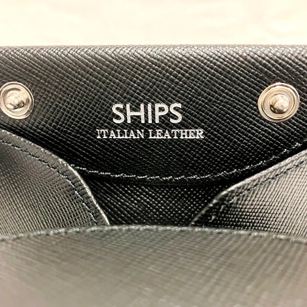 Ships Black Leather Coin Case Wallet