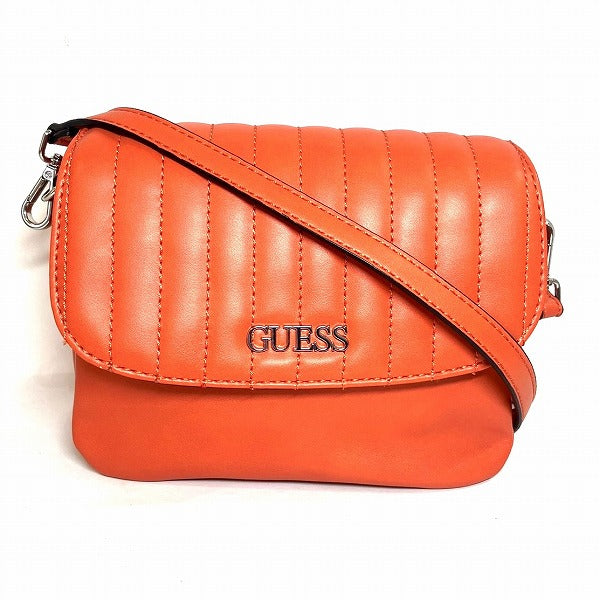 Guess Faux Leather 2WAY Handbag Shoulder Bag Orange in Great Condition