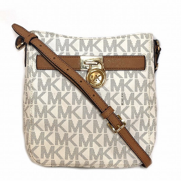 Michael Kors Padlock Beige Shoulder Bag in Good Condition