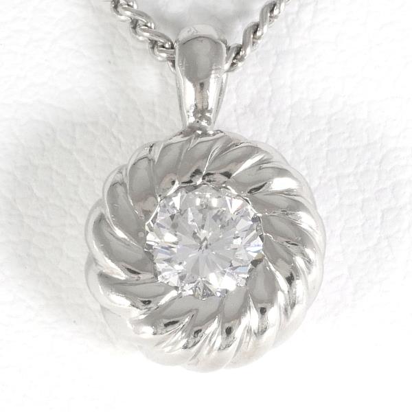 PT900 Platinum PT850 Necklace with 0.318ct Diamond in Excellent Condition