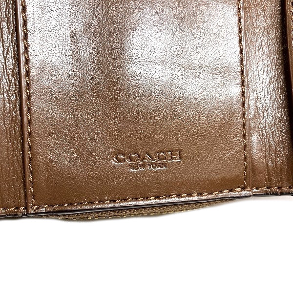 Coach Signature PVC Trifold Wallet F41302 in Good Condition