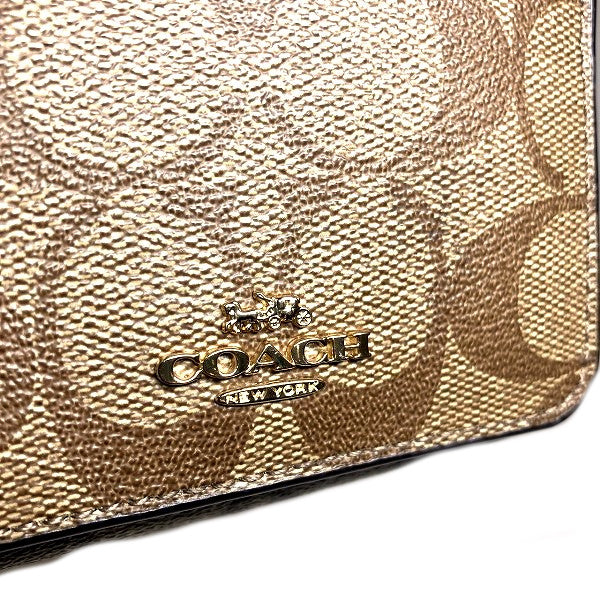 Coach Signature PVC Trifold Wallet F41302 in Good Condition